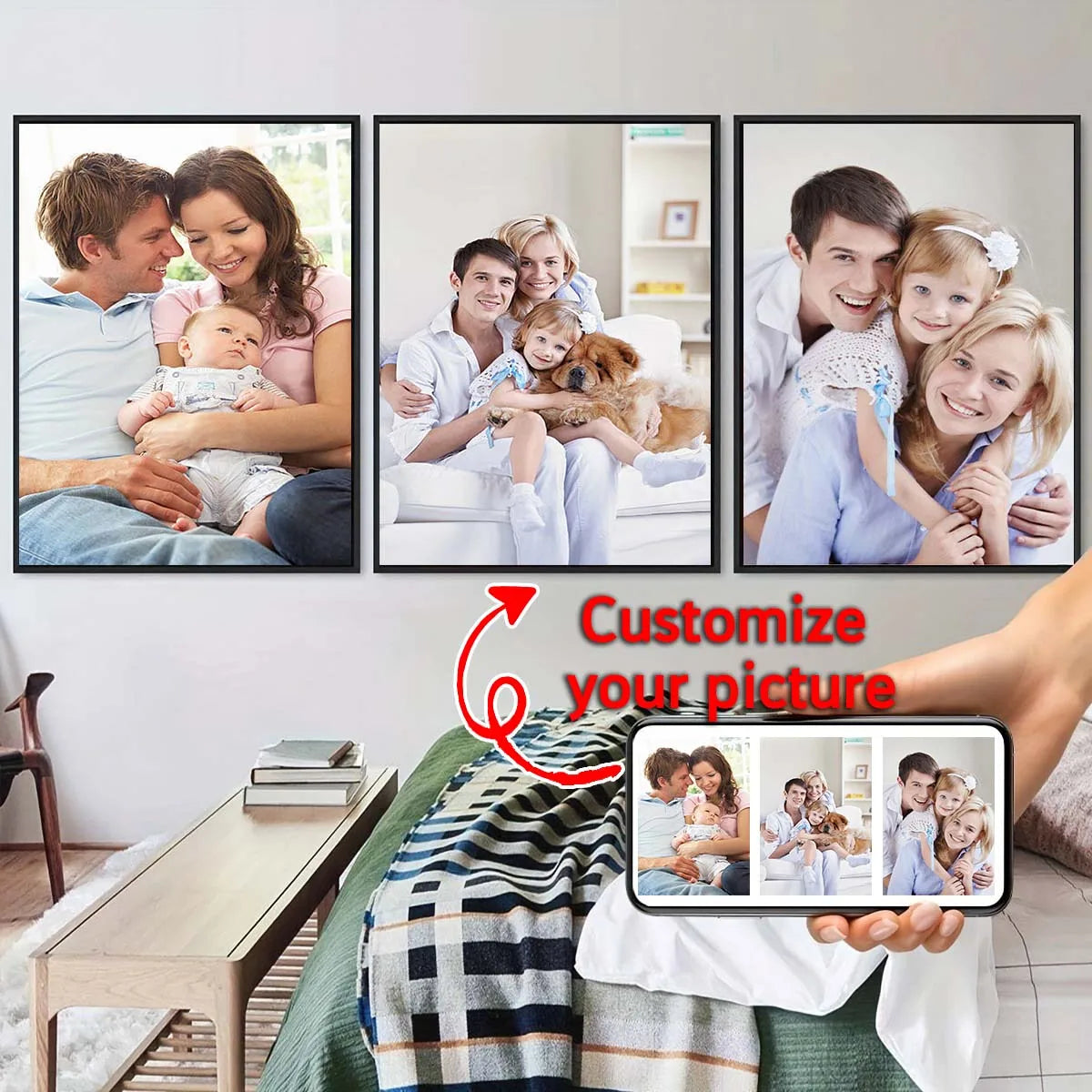 Печать на холсте по вашим фотографиям: свадебные и праздничные постеры, картины для интерьера, портреты питомцев, семьи и пейзажи