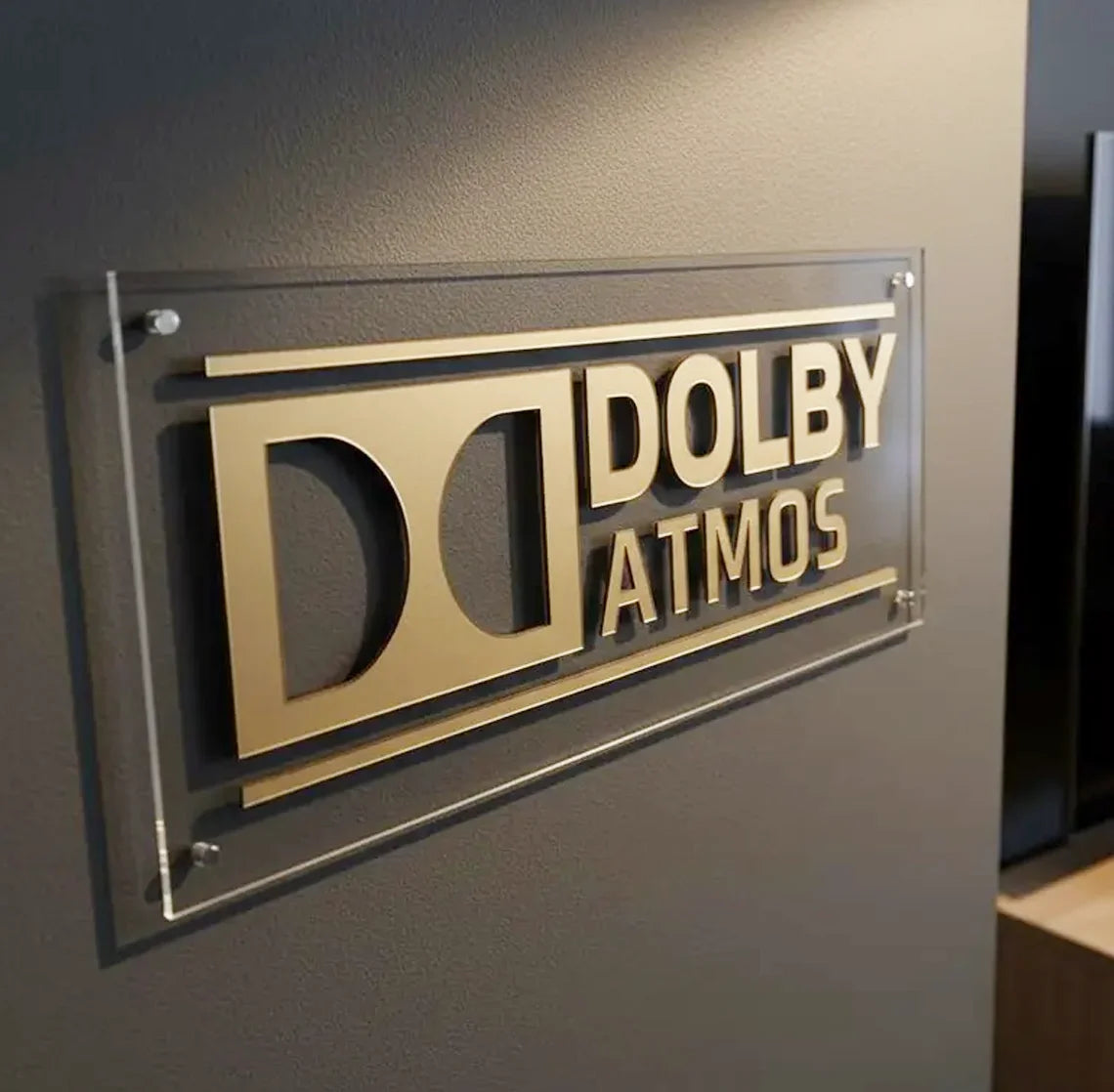 Объемная акриловая табличка 3D Dolby Atmos, декор для домашнего кинотеатра, вывеска 4K Ultra HD/THX/KRIX/DTS/X Dolby Atmos для комнаты кинотеатра