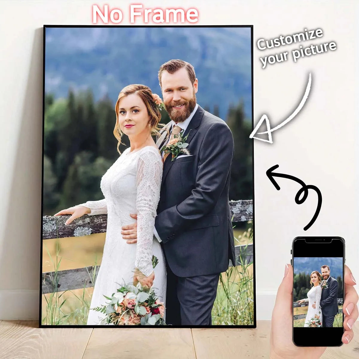 Печать на холсте по вашим фотографиям: свадебные и праздничные постеры, картины для интерьера, портреты питомцев, семьи и пейзажи