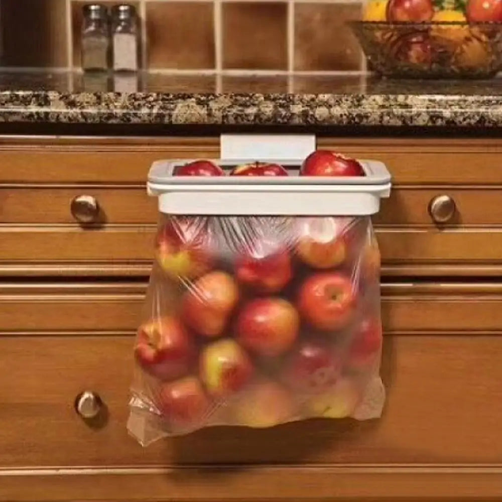 מתקן תלייה לשקית אשפה וספוג למטבח