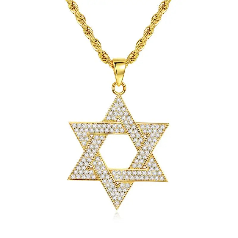 תליון מגן דוד נוצץ בסגנון היפ־הופ