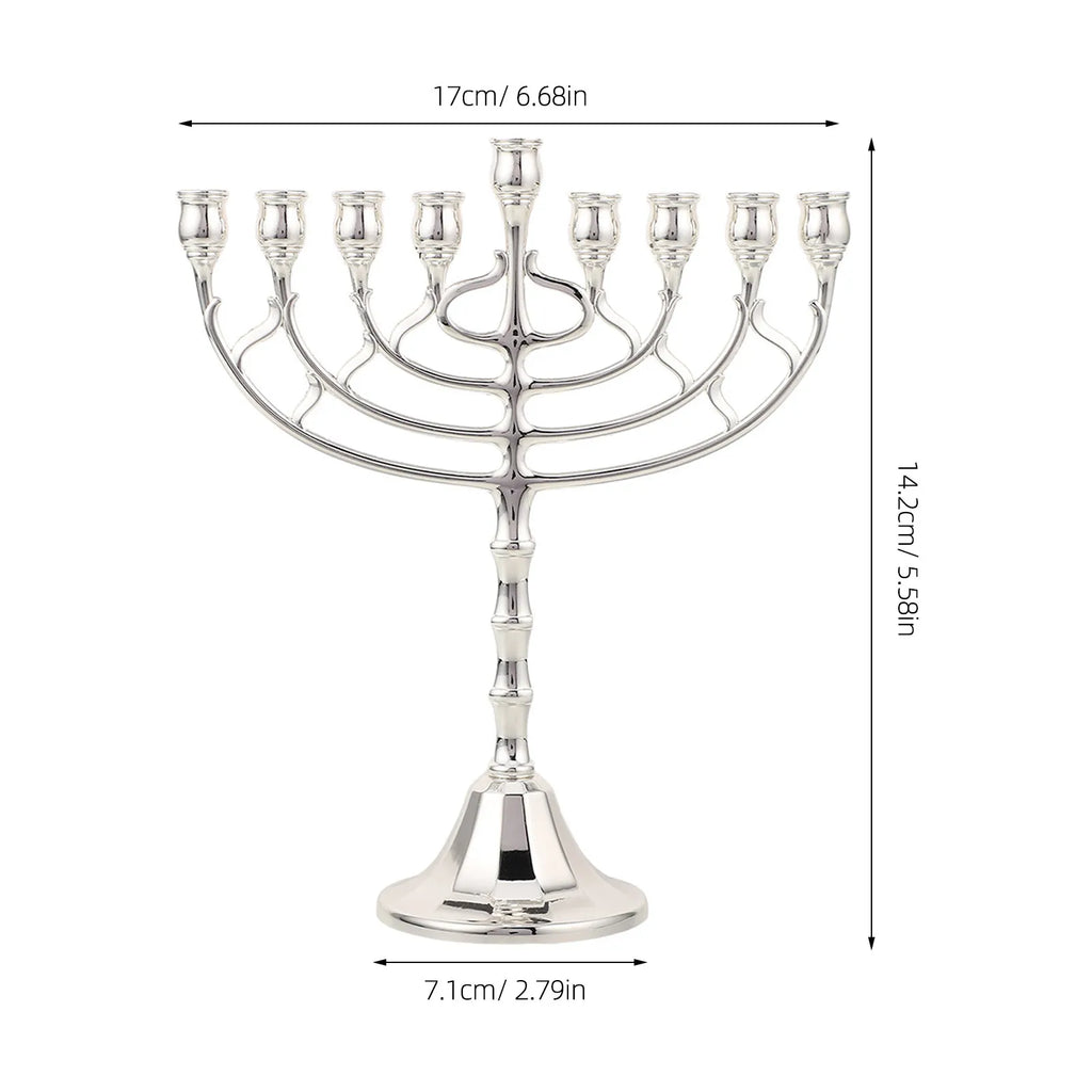 חנוכיית יודאיקה דקורטיבית לשולחן – 9 קנים