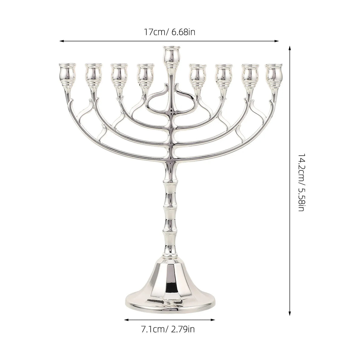 חנוכיית יודאיקה דקורטיבית לשולחן – 9 קנים