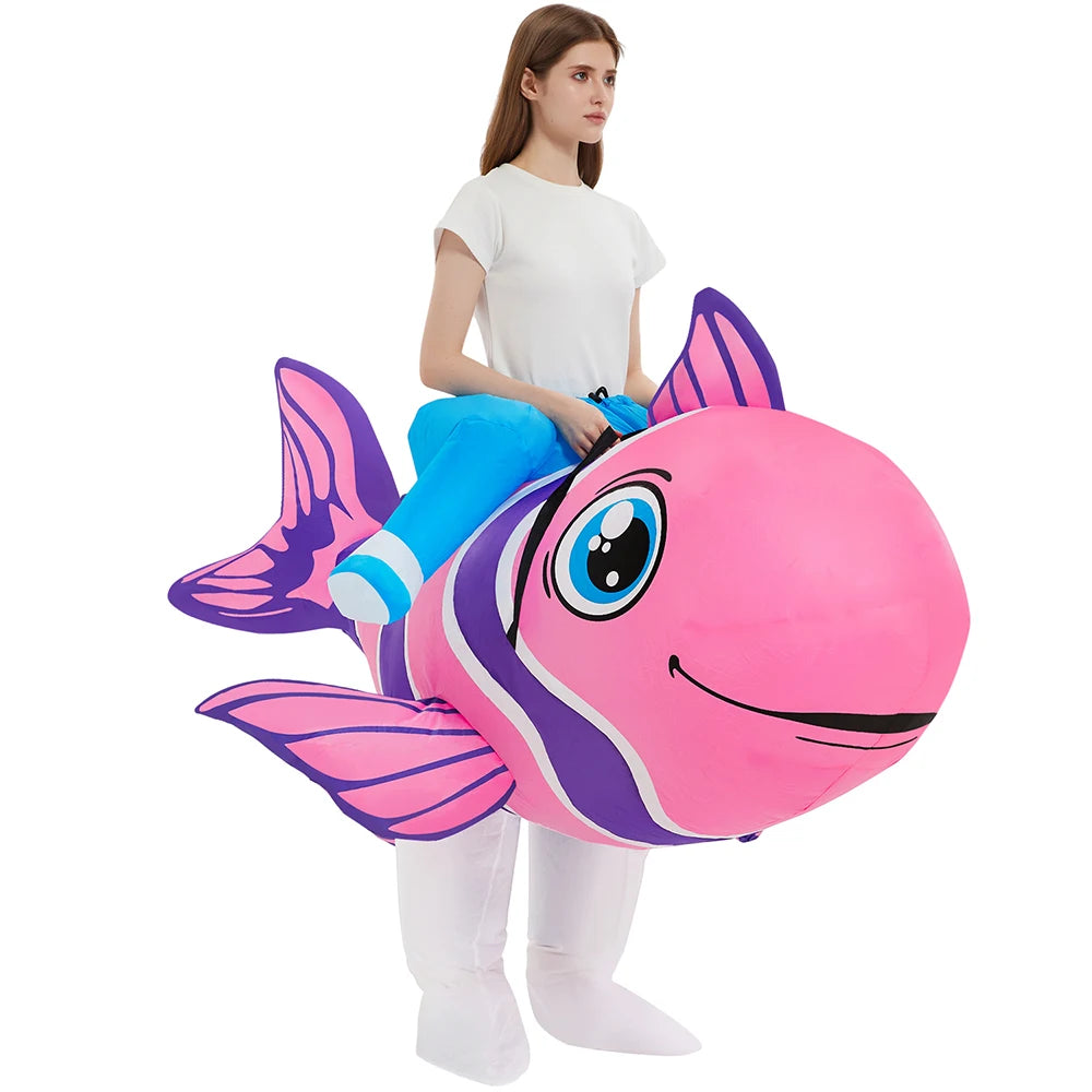 תחפושת מתנפחת של חיה לרכיבה, חליפות אנימה, שמלה, קמע למסיבות פורים, ליל כל הקדושים, חג המולד ותחפושות קוספליי למבוגרים