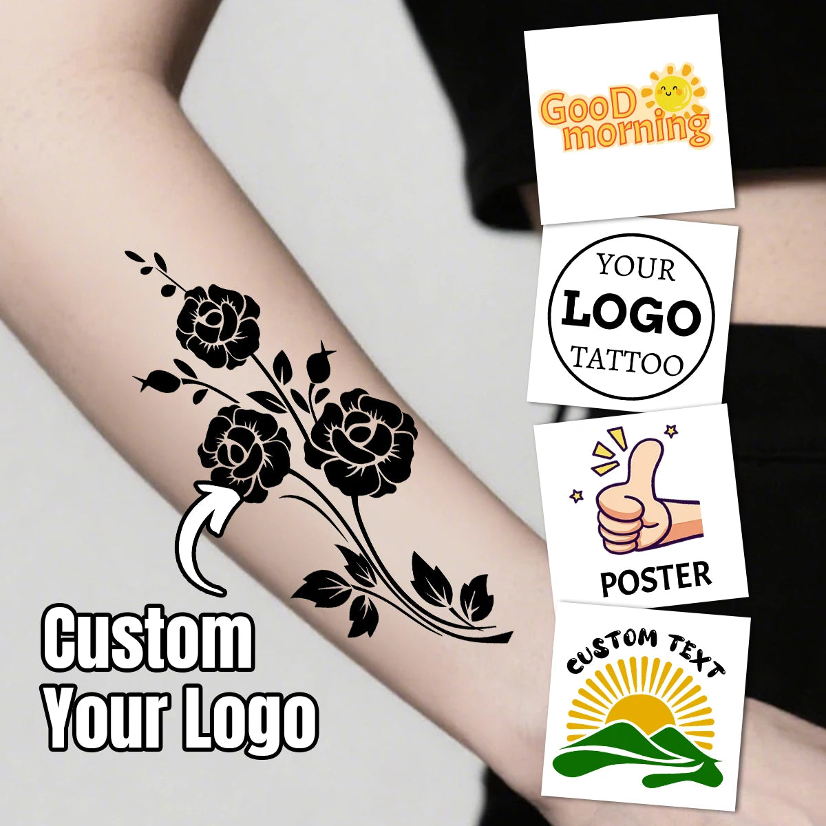 קעקועים זמניים עם תמונה בהתאמה אישית