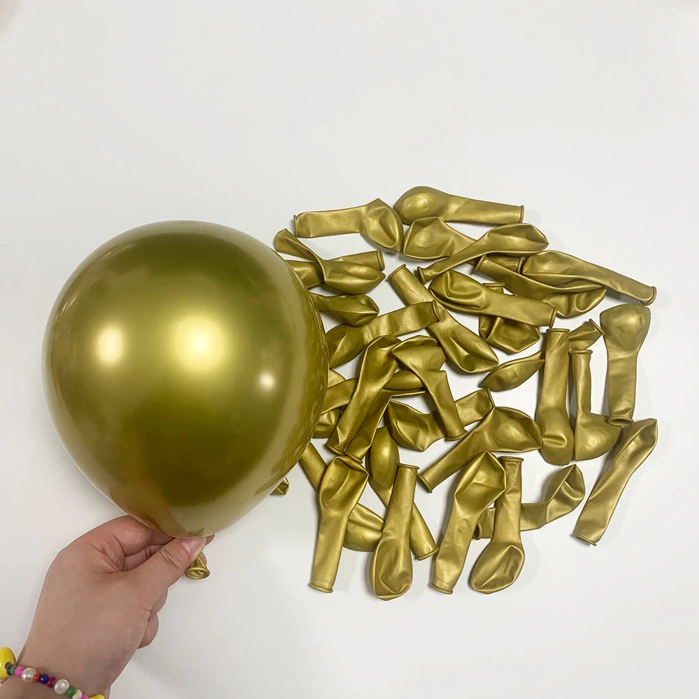 ערכת קשת בלונים 102 יח׳ – ורוד, תכלת וזהב