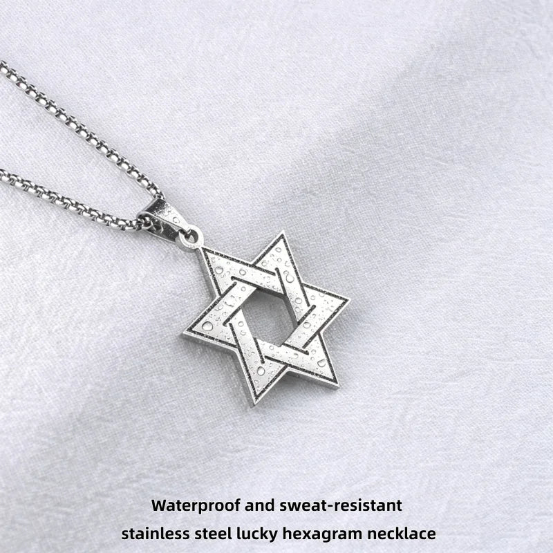 שרשרת מגן דוד מנירוסטה עמידה במים