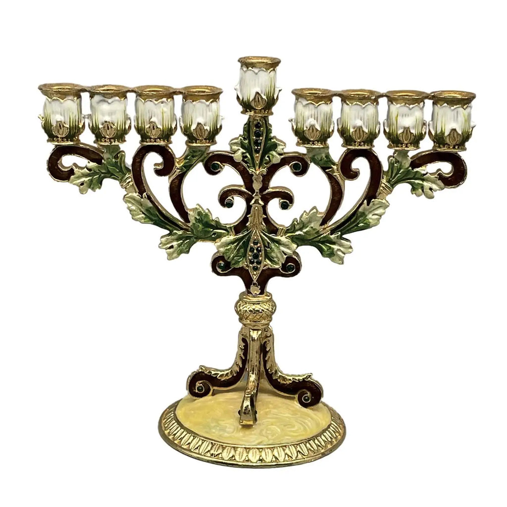 חנוכייה מצוירת בעבודת יד – 9 קנים