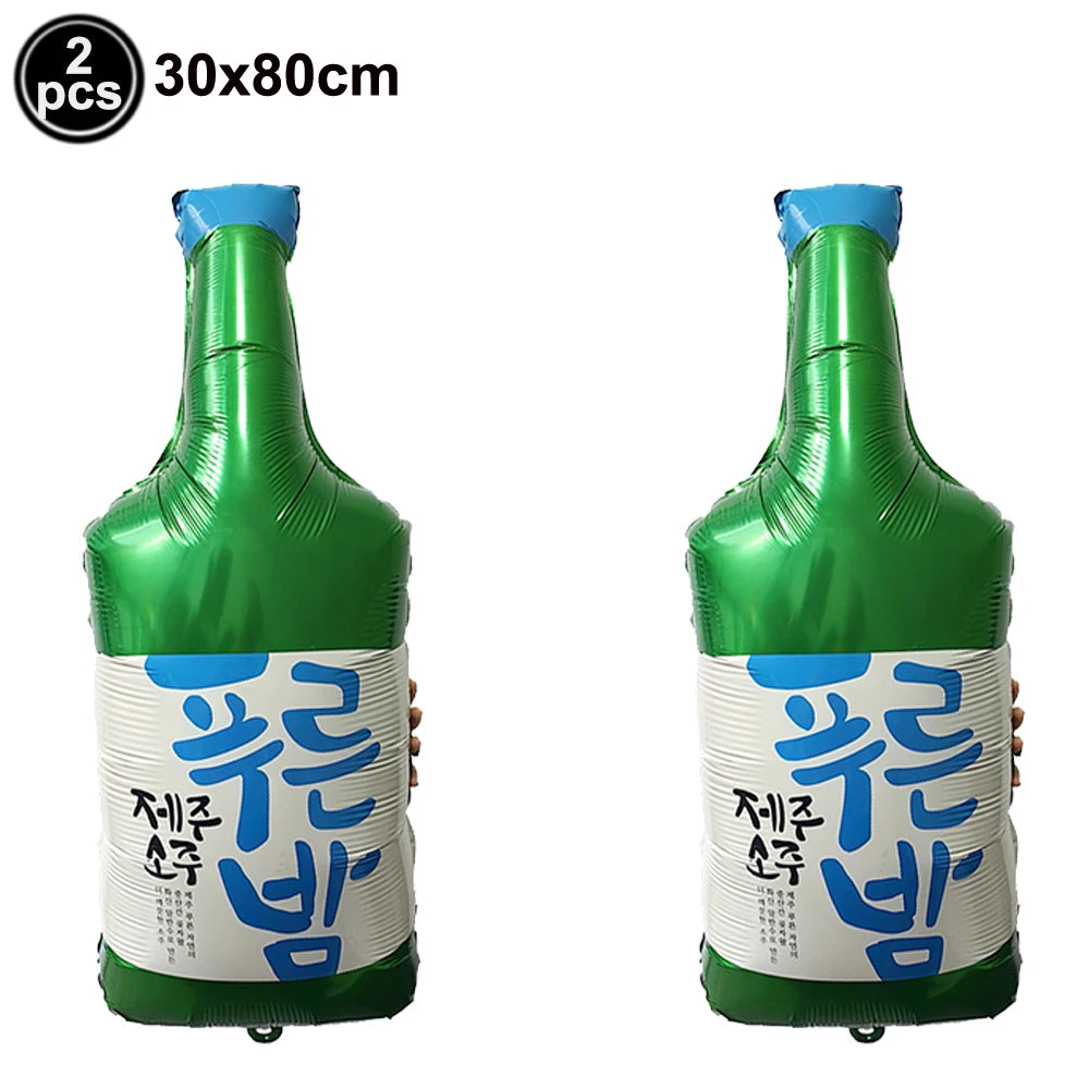 בלוני בקבוק יין וכוסות למסיבה ולאירוע