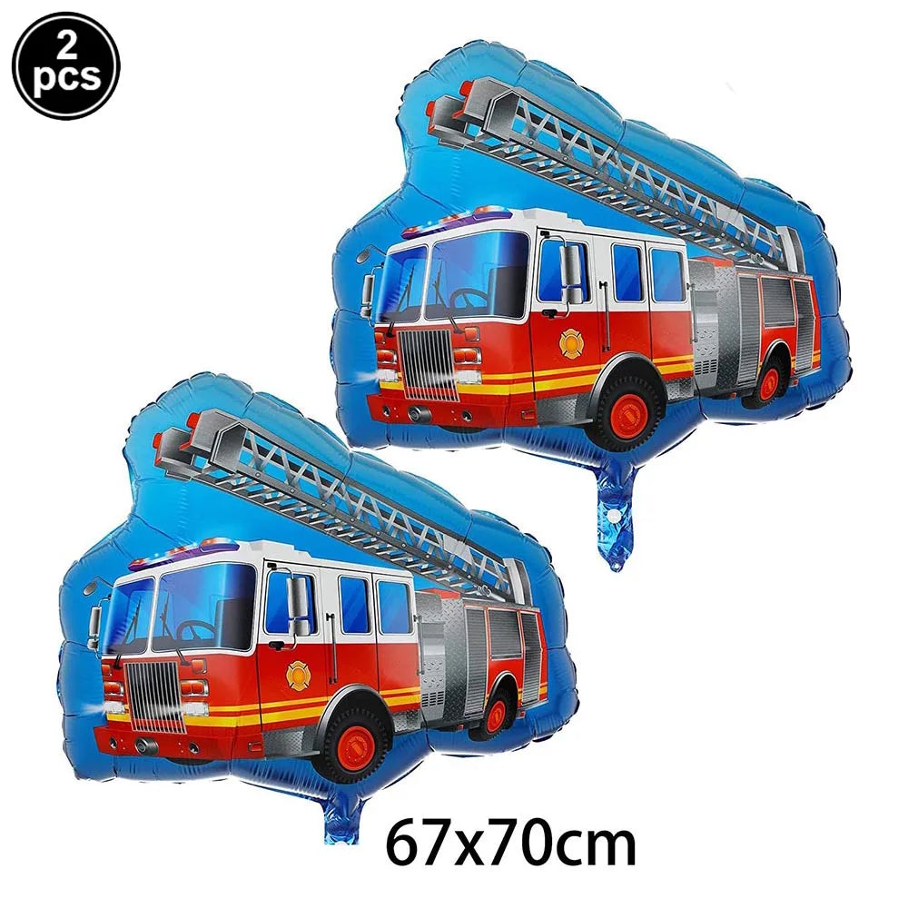 בלונים וקישוטים ליום הולדת בנושא כבאים