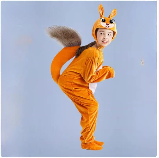 5 צבעים סרבל תחפושת סנאי לילדים להופעות במה, סיפורי אגדות ותחפושת ליל כל הקדושים