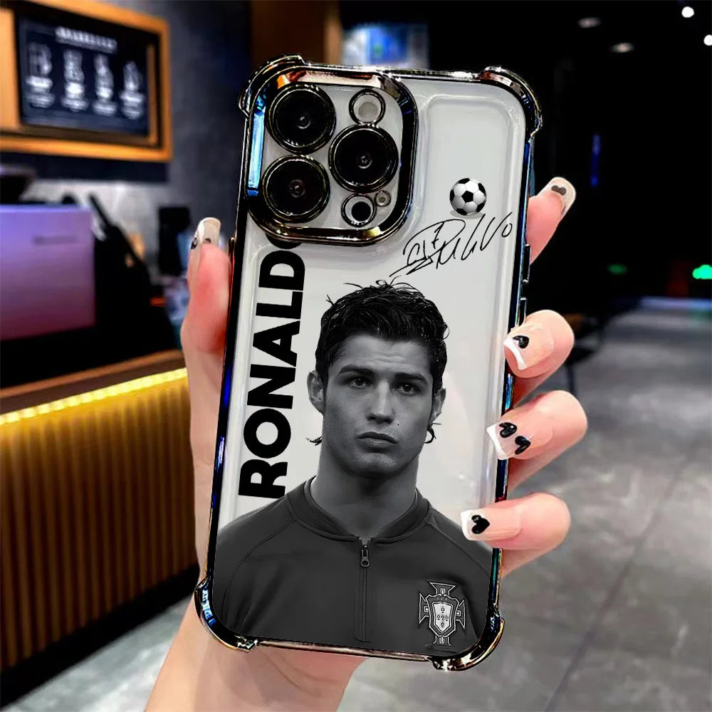 כיסוי לאייפון בעיצוב רונאלדו CR7 מוזהב