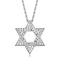 תליון מגן דוד משובץ מואסניט מכסף 925
