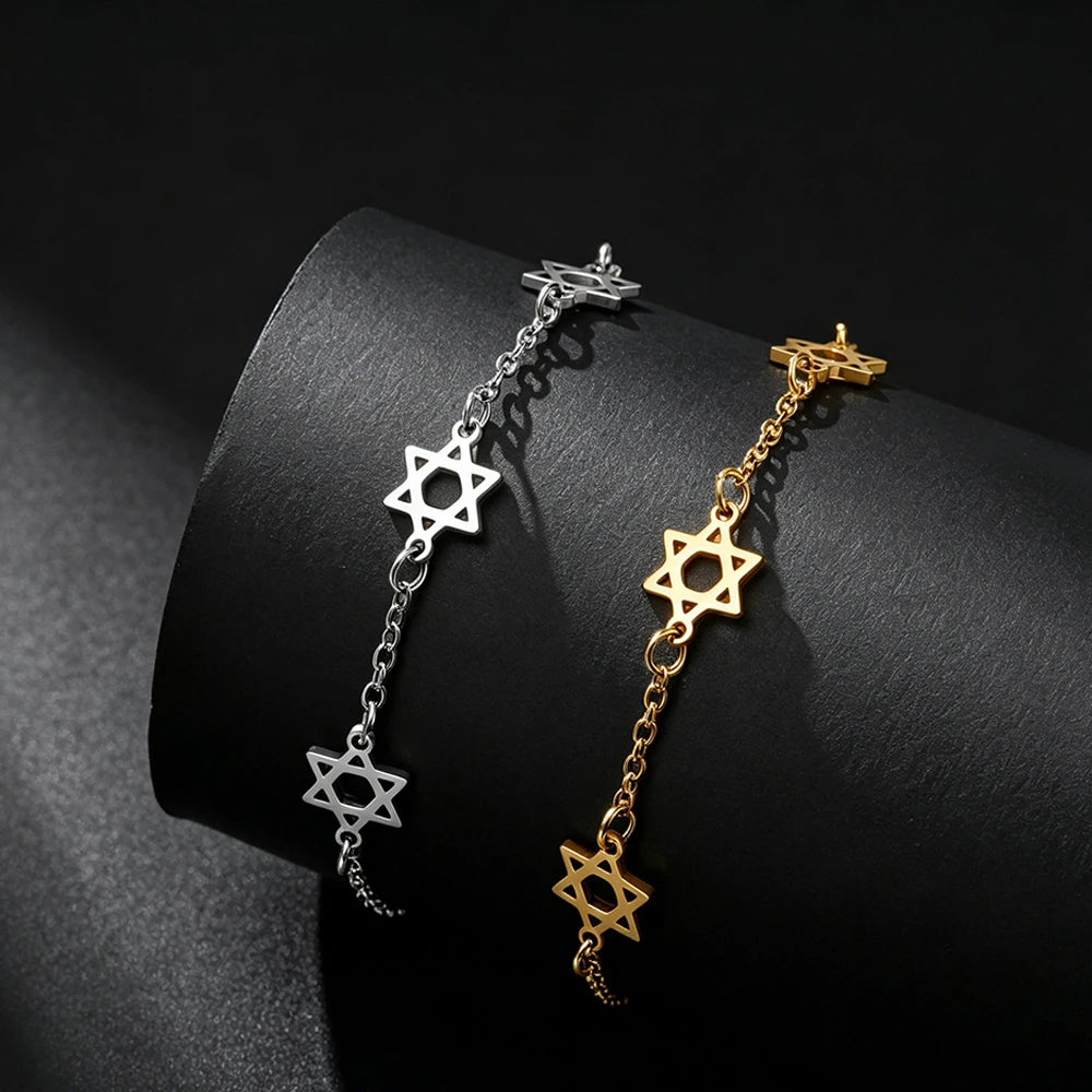 צמיד מגן דוד מינימליסטי מנירוסטה
