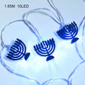שרשרת 10 נורות לד בצורת מגן דוד לחנוכה