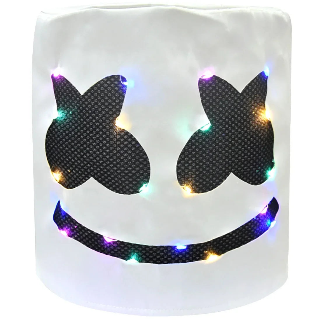 מסכת LED מרשמלו לבנים ובנות לריקוד, תחפושת ליצן לקוספליי, מסיבת ליל כל הקדושים וחג המולד, בגדי משחק ותחפושות פורטנייט