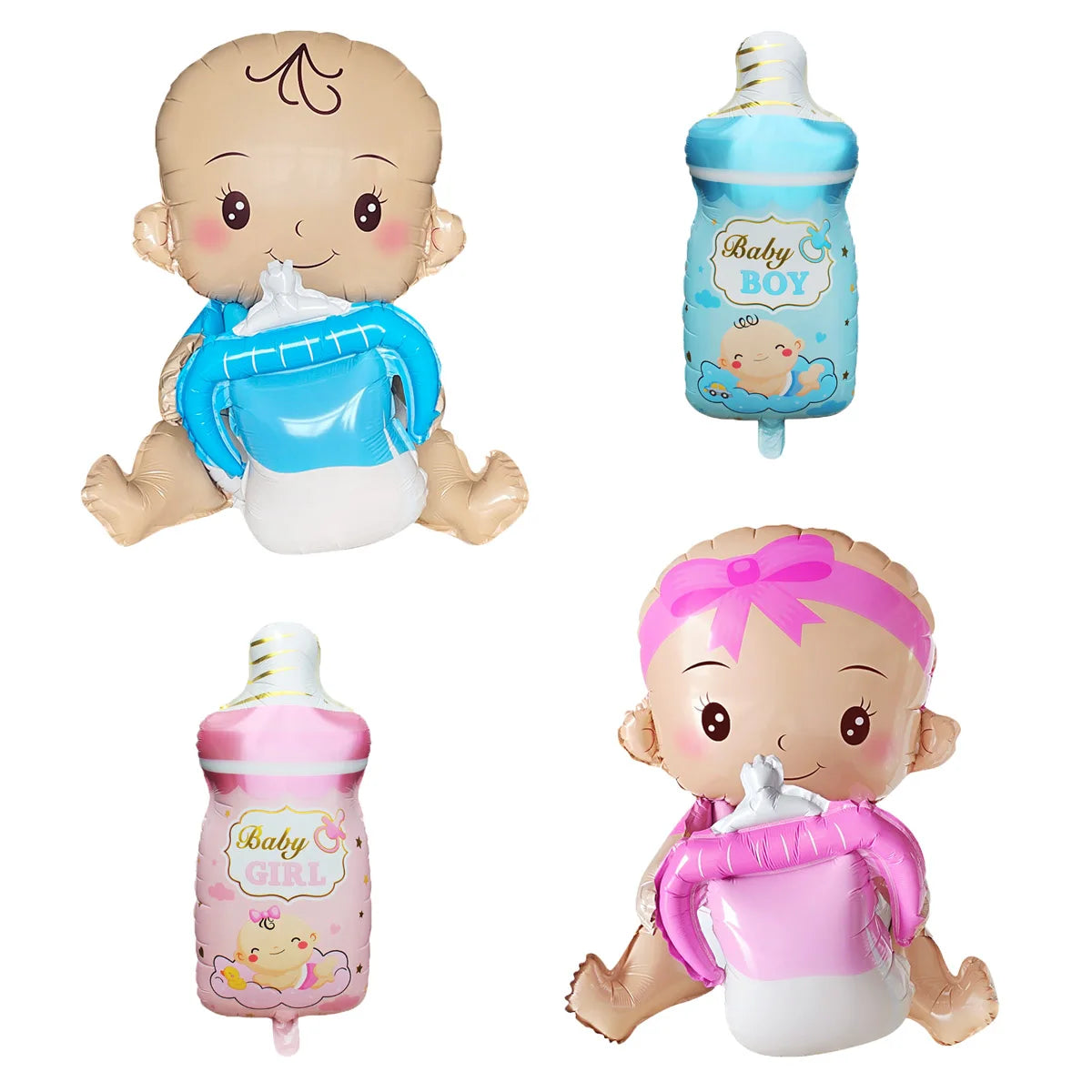 בלוני תינוק ובקבוק תלת־ממדיים למסיבת לידה