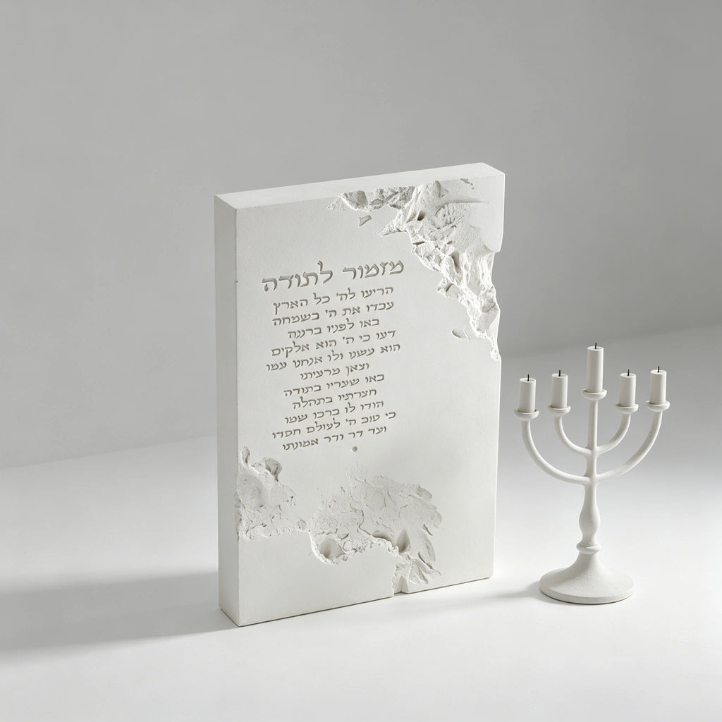 תבנית סיליקון מודרנית לפסוק תהילים ק' אבן שבורה פנים רבות מזמור לתודה גבס מלט לעיצוב שולחן יצירה עצמית ברכת יודאיקה
