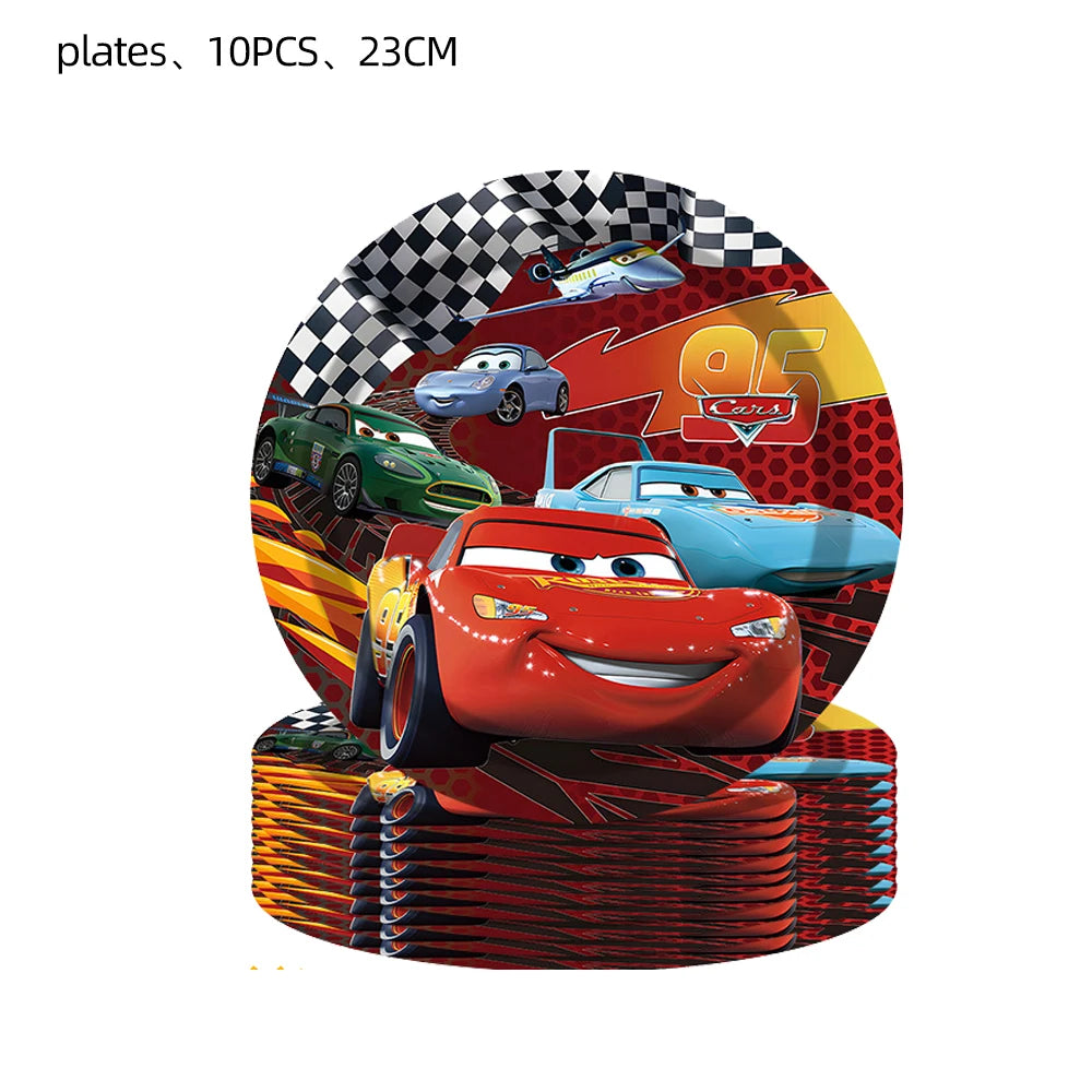 ערכת כלי הגשה ליום הולדת בנושא מכוניות מרוץ