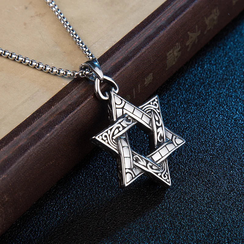שרשרת מגן דוד בסגנון רטרו לגברים