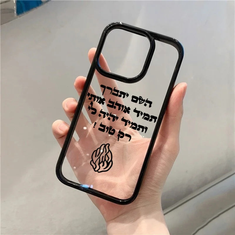 כיסוי שקוף לאייפון עם להבות שחורות
