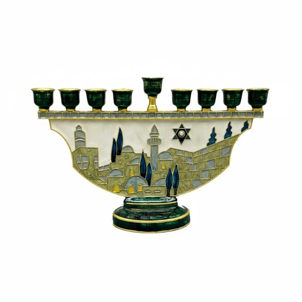 חנוכיית וינטג׳ עם בסיס יציב – 9 קנים