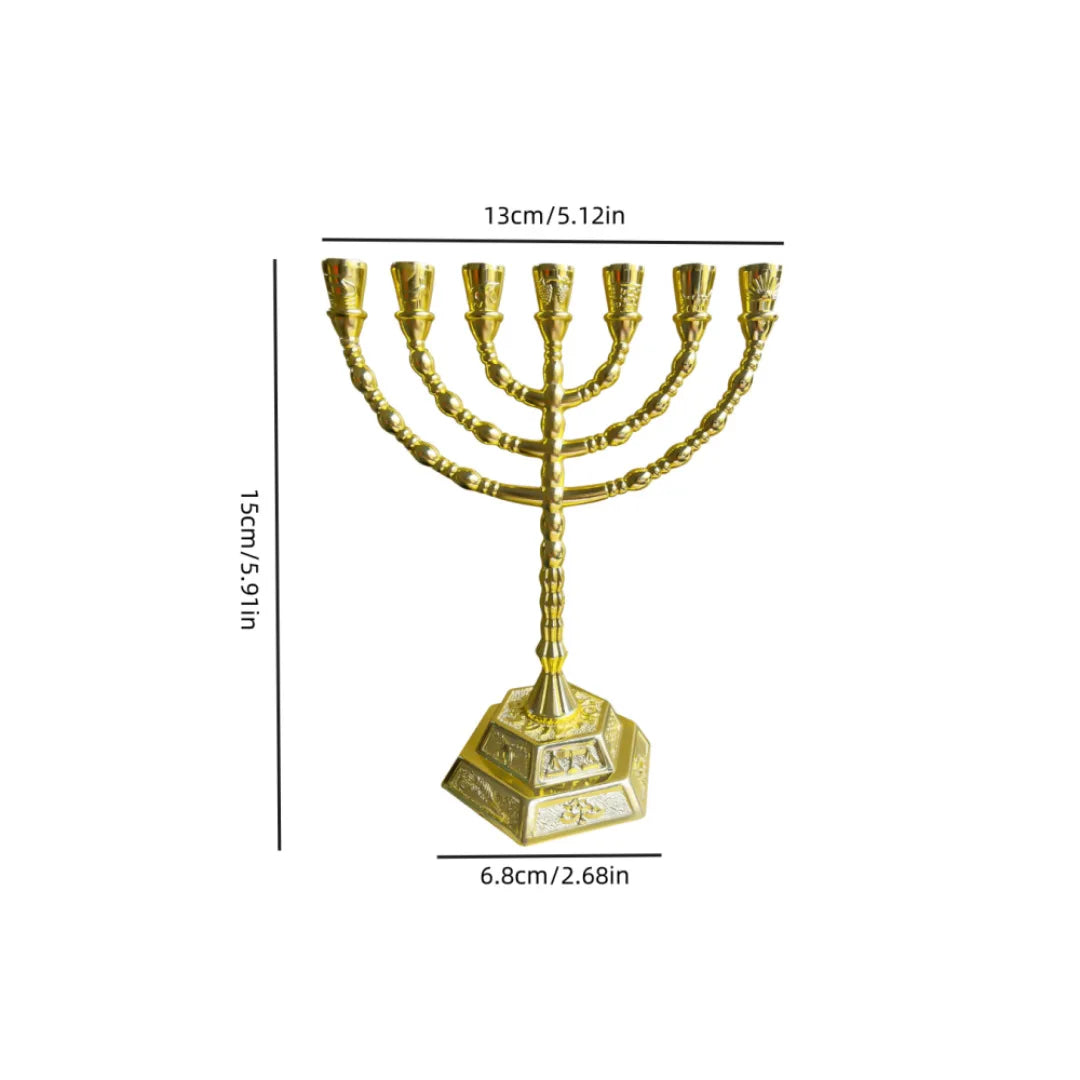 מנורת 12 שבטי ישראל, בית המקדש בירושלים 7 קנים פמוט יהודי זהב