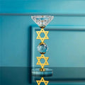 מעמד קריסטל למנורת נרות בצורת משושה גיאומטריה מקודשת למדיטציה יוגה ריפוי קישוט כישוף