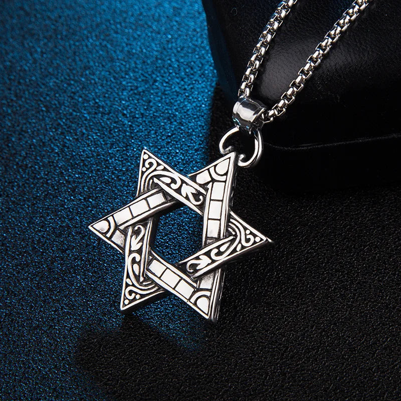 שרשרת מגן דוד בסגנון רטרו לגברים