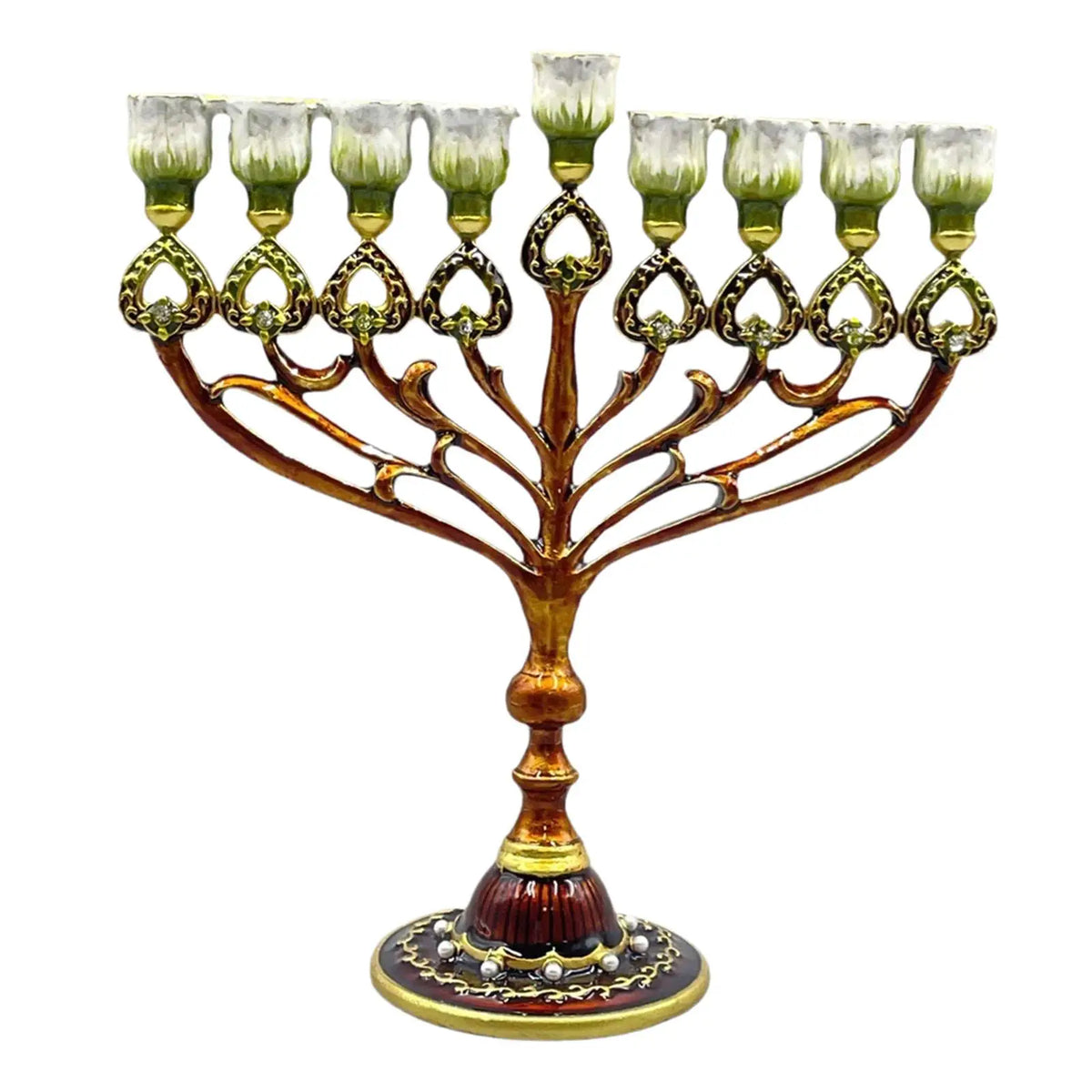 חנוכיית לב אלגנטית ממתכת – 9 קנים