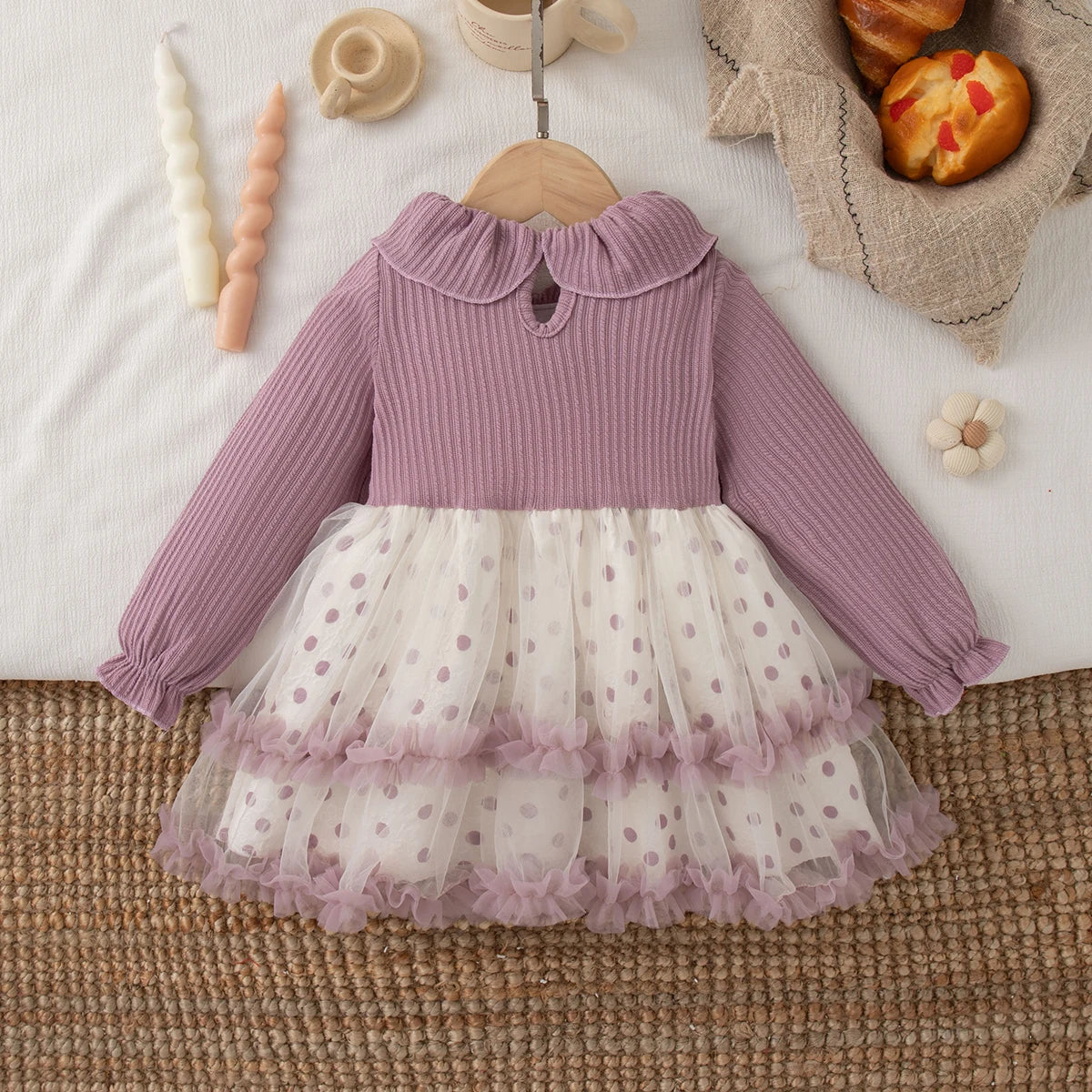 שמלת נקודות חגיגית לתינוקות