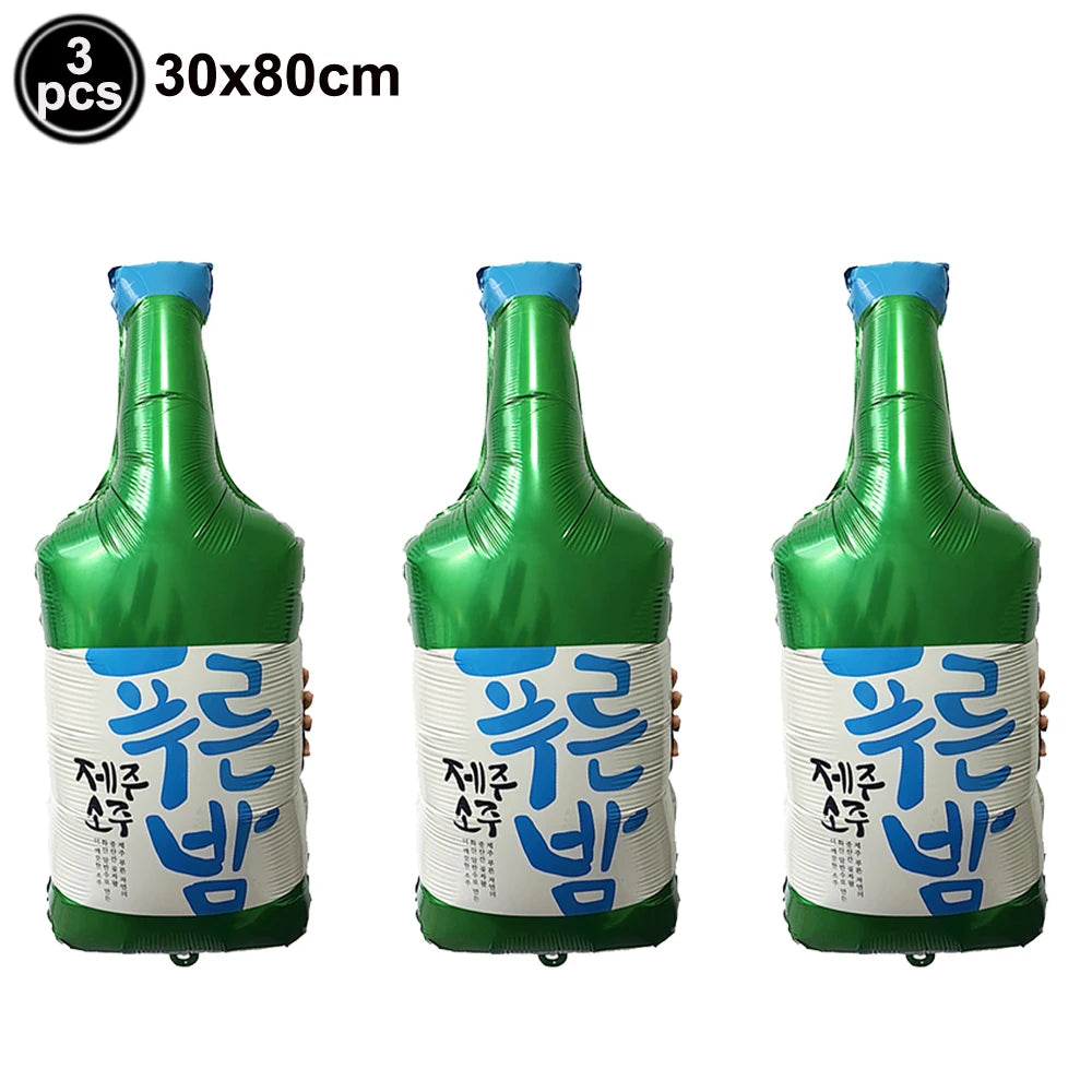 בלוני בקבוק יין וכוסות למסיבה ולאירוע