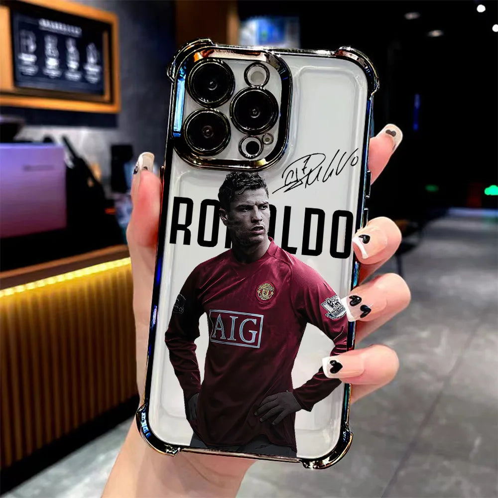 כיסוי לאייפון בעיצוב רונאלדו CR7 מוזהב