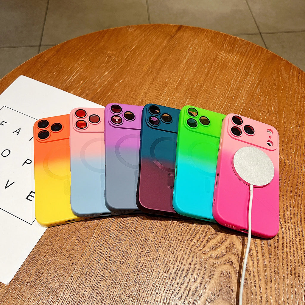 כיסוי סיליקון MagSafe לאייפון בגווני גרדיאנט