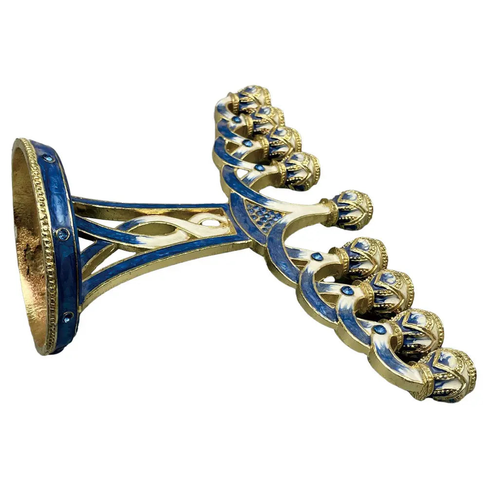חנוכיית מתכת וינטג׳ לשולחן – 9 קנים
