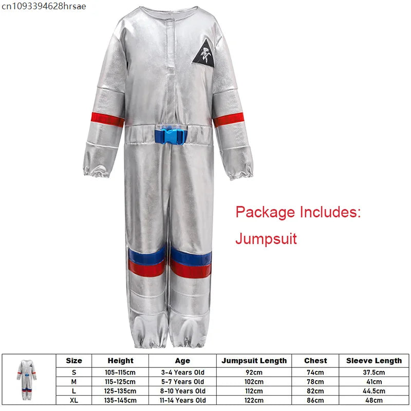 תחפושת אסטרונאוט יוניסקס לילדים, אוברול תחפושת רובוט לבנים ובנות, חליפת חלל תלת-ממד לפעוטות, תחפושת ליל כל הקדושים 2025