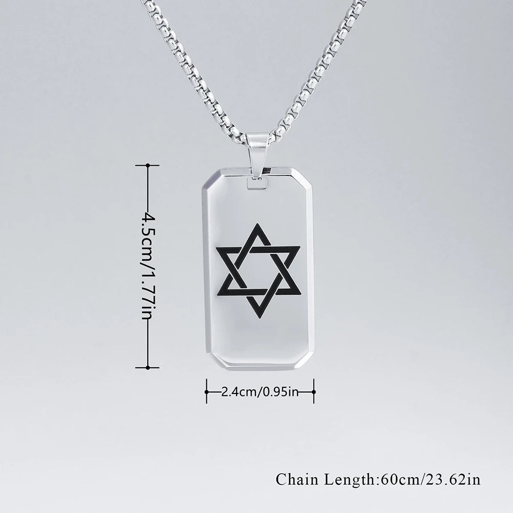 שרשרת מגן דוד מינימליסטית לגברים מנירוסטה