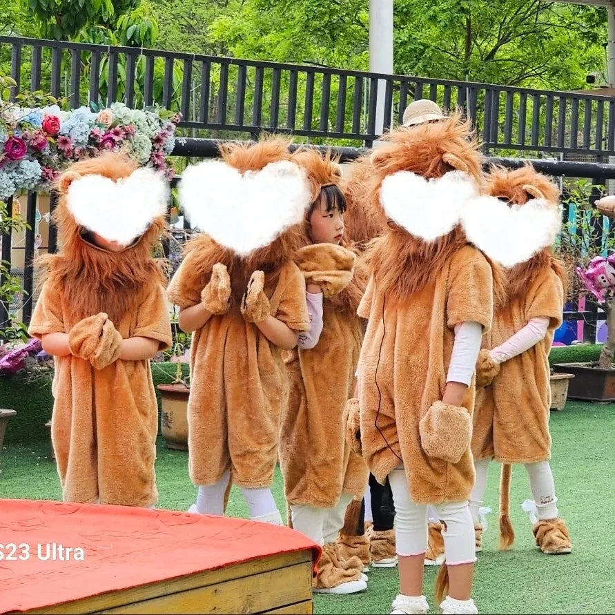 תחפושת אריה לילדים ובני נוער, תלבושת חיה למסיבת יום הולדת, ליל כל הקדושים, קוספליי, אוברול למשחקי תפקידים