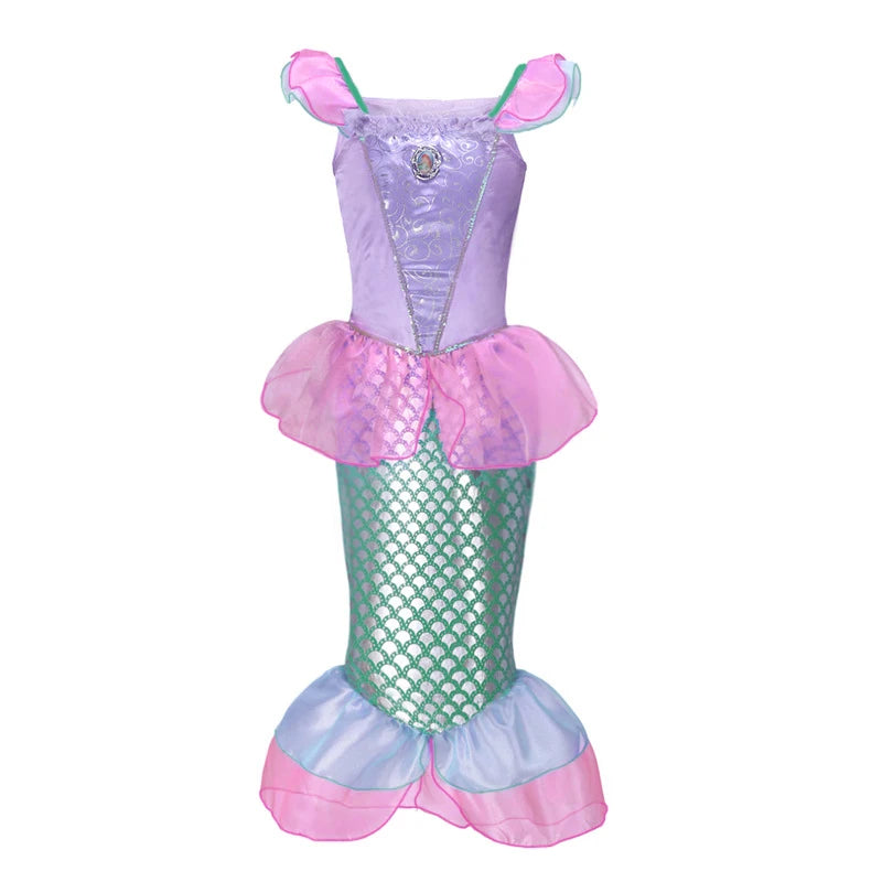 שמלת נסיכה לילדות Muababy, תחפושת קוספליי של אורורה, בל, אלזה או יסמין למסיבה, ליל כל הקדושים, קרנבל, לילדות בגילאי 2-8 שנים