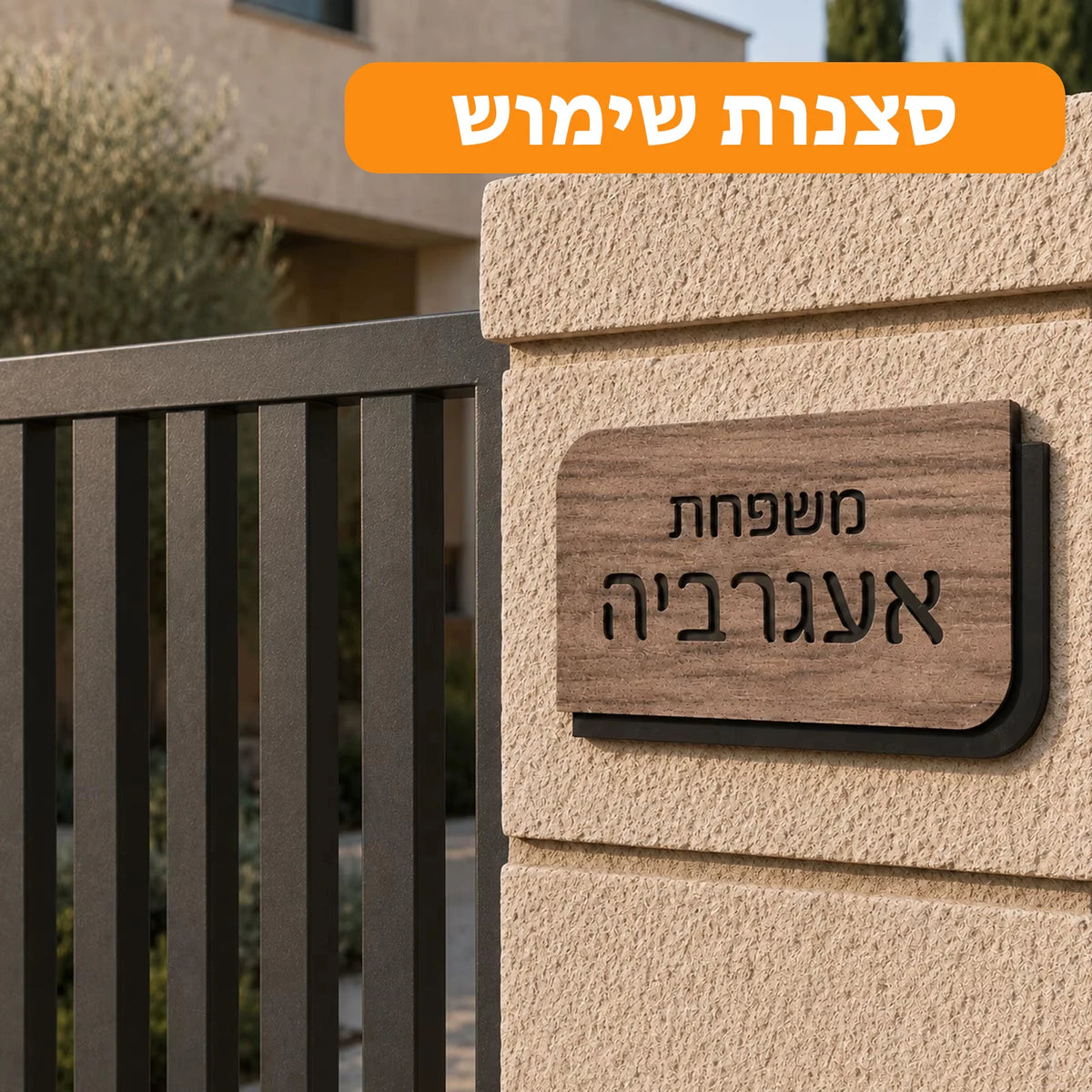 שלט דלת עברי אישי מעץ מלא, לוחית שם משפחה, שלט מותאם אישית למספר הבית לדלת הכניסה, לדירה, למשרד ולעיצוב הבית