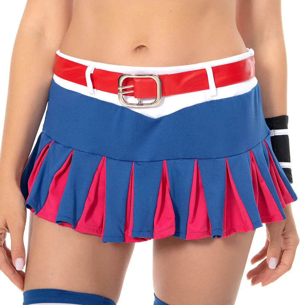 תחפושת קוספליי ג'ולייט סטארלינג מ-Lollipop Chainsaw לנשים ובנות, תלבושת מעודדת, חצאית, בגדי מסיבת ליל כל הקדושים וקרנבל