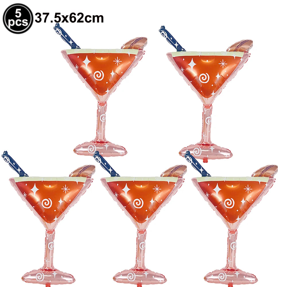 בלוני בקבוק יין וכוסות למסיבה ולאירוע