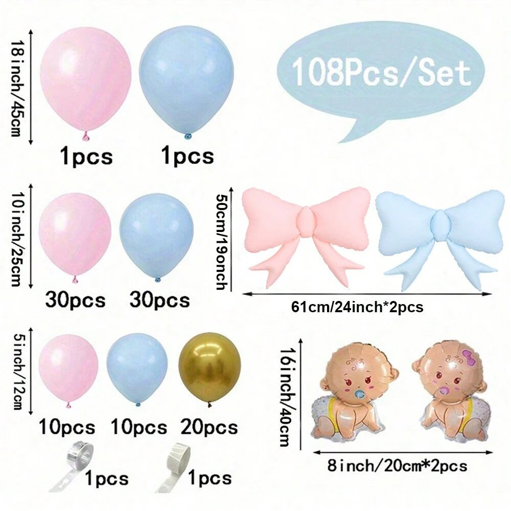 ערכת קשת בלונים לגילוי מין עם פפיון