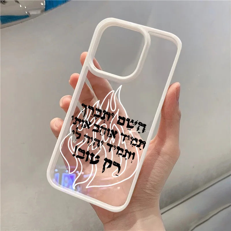 כיסוי שקוף לאייפון עם להבות שחורות