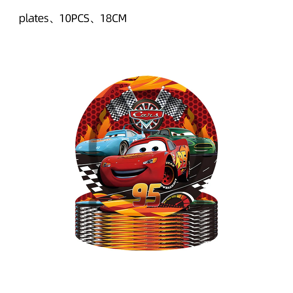 ערכת כלי הגשה ליום הולדת בנושא מכוניות מרוץ