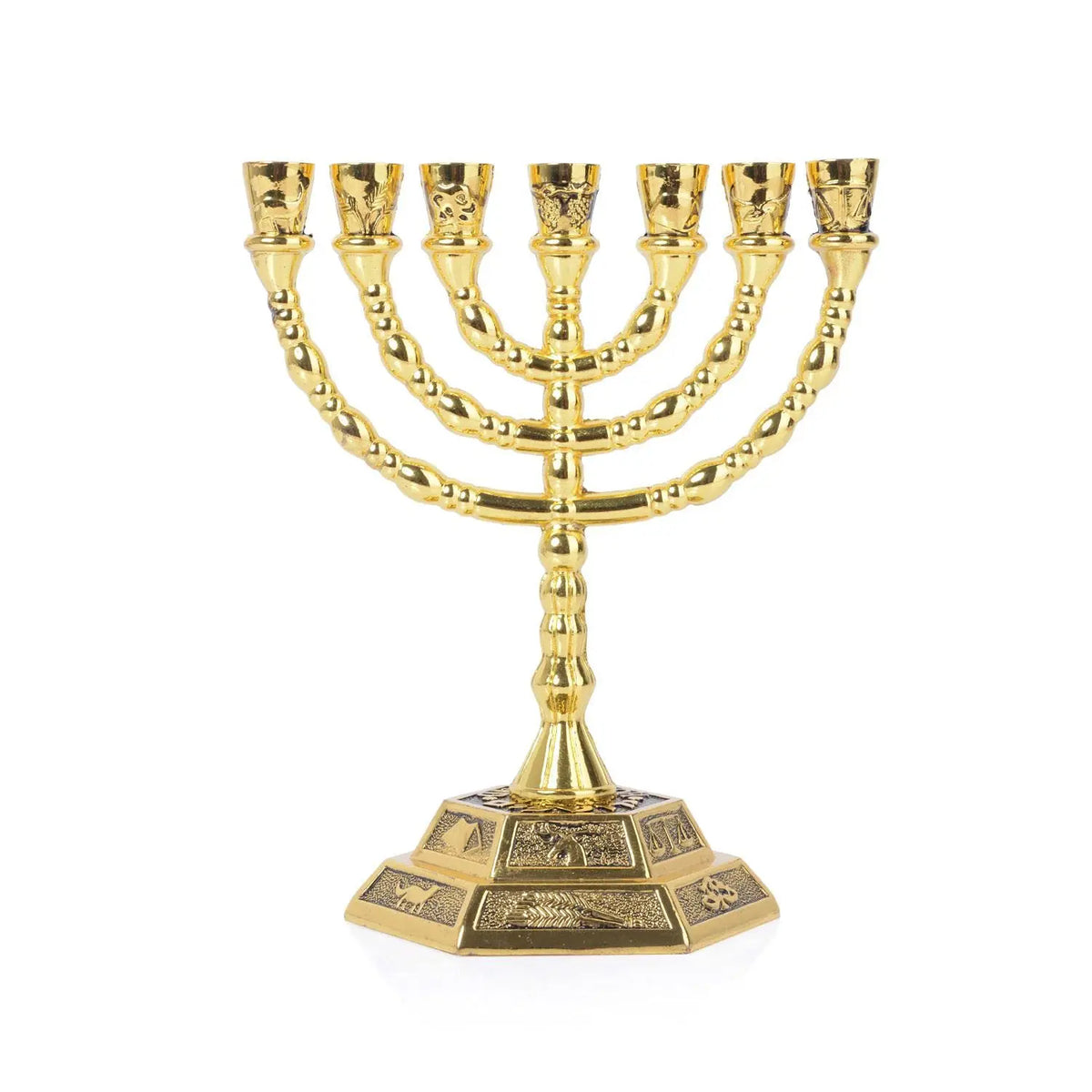 מנורת 12 שבטי ישראל, בית המקדש בירושלים 7 קנים פמוט יהודי זהב