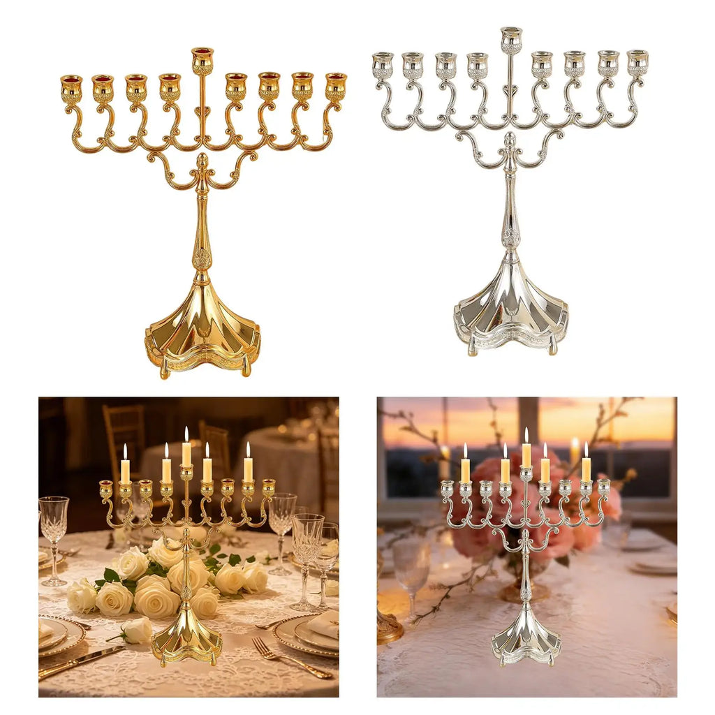 חנוכייה ממתכת בסגנון אירופאי