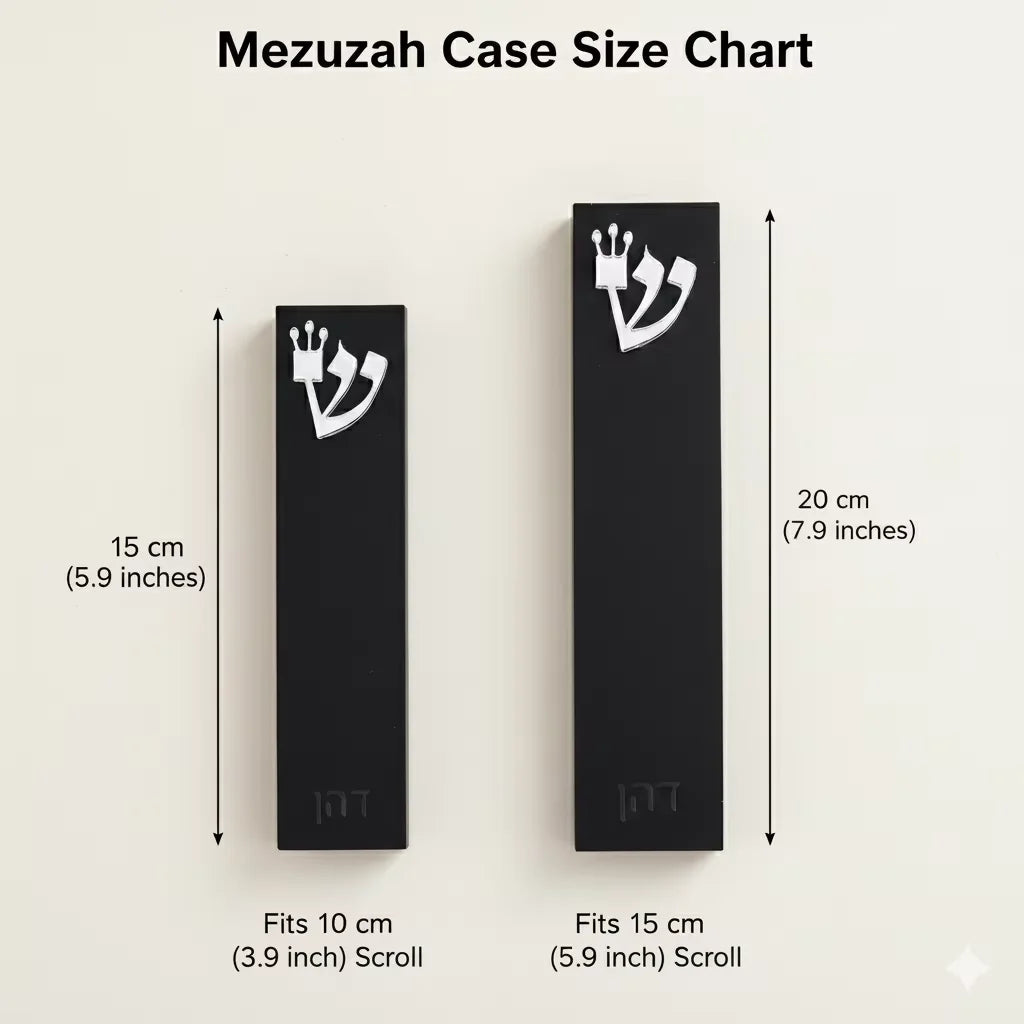 מזוזת דלת יהודית מודרנית עם אות שי"ן מזוזה אקרילית ברכת כהנים שם עברי מותאם אישית מתנה יודאיקה מישראל
