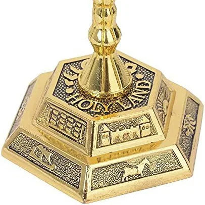 מנורת 12 שבטי ישראל, בית המקדש בירושלים 7 קנים פמוט יהודי זהב