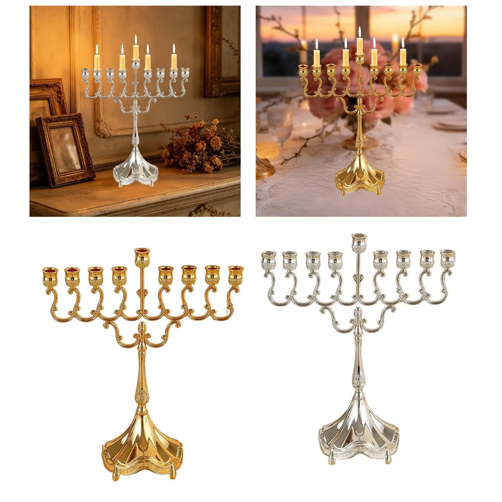חנוכייה ממתכת בסגנון אירופאי